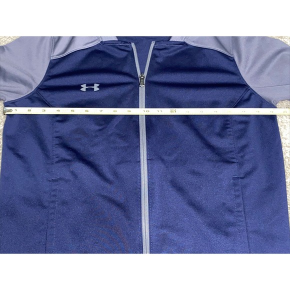 UNDER ARMOUR Womens Medium Challenger II Blue Gray Fitted Track Jacket Full Zip - Picture 4 of 9